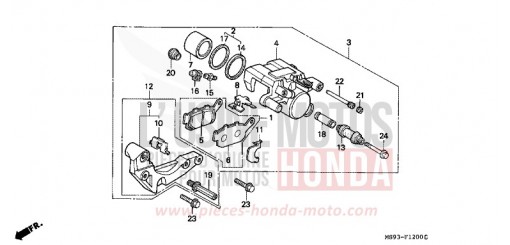 REAR BRAKE CALIPER NTV650P de 1993